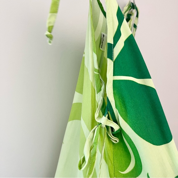 Green Hawaiian Tie Tank Ruffle Mini Dress - Picture 7 of 12